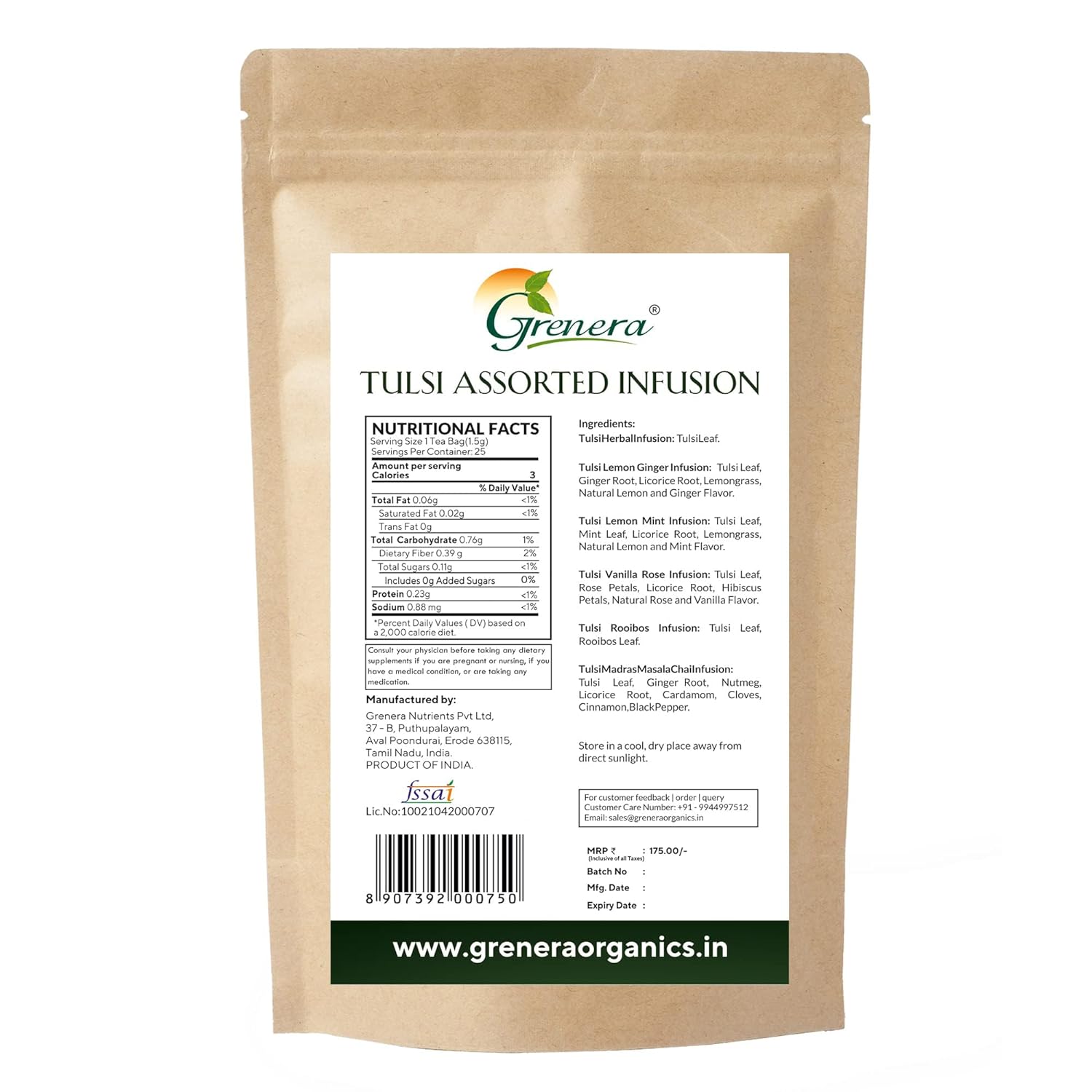 Grenera Tulsi Assorted Infusion - 25 Tea Bags